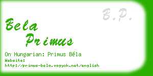 bela primus business card